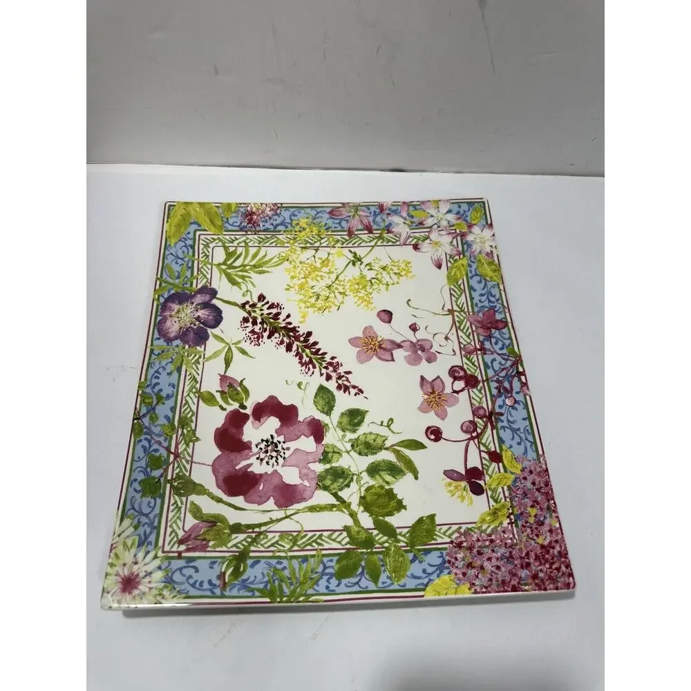 Gien France Millefleurs Floral Square Plate Tray Platter 11.5